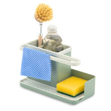simplywire ? Sink Tidy/Caddy ? Kitchen Sink Organiser ? Removable Drip Tray ? Non-Slip - Sage Green & White