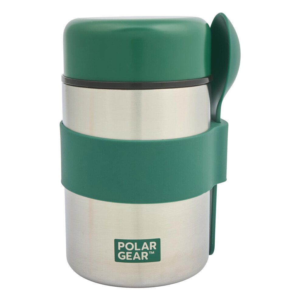 Polar Gear Insulated Food Flask ? Triple Layer Stainless Steel Soup & Food Container With Spoon ? Keep Meals & Drinks Hot For 6 Hours & Cold For 6
