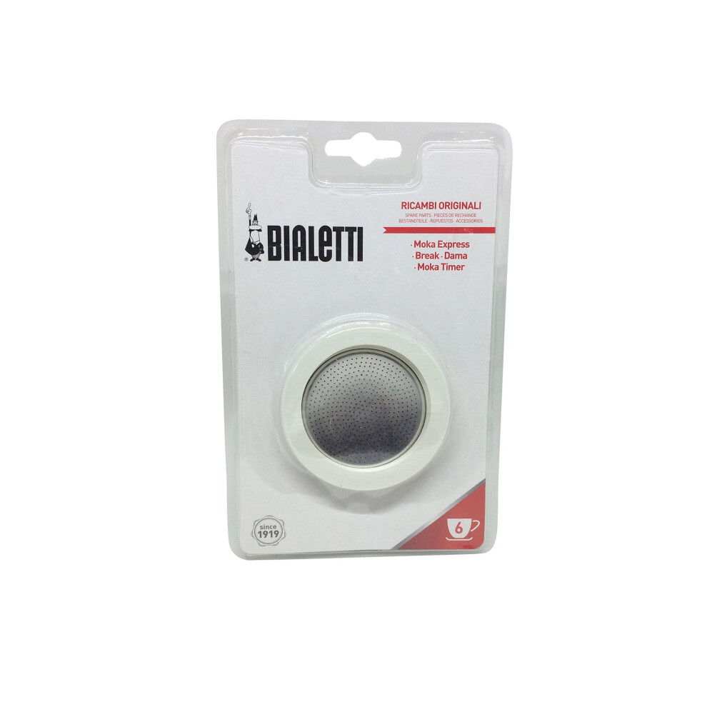 Bialetti Moka Seal And Aluminum Filter, 72Mm, For 6 Cup Coffee Maker White