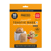 Prezzo XL Reusable Toastie Bags (10 Pack) | 100+ Uses | Extra-Large 17x19cm | Non-Stick, Heat-Resistant & Easy Clean | Perfect for Larger Toasties,