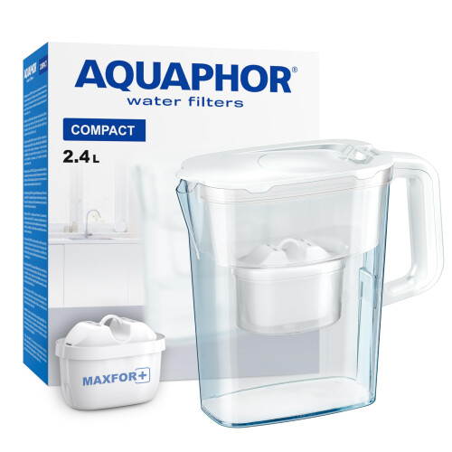 Aquaphor AQUAPHOR Water Filter Jug Compact with 1 X Maxfor+ Filter - 2.4L Capacity - White