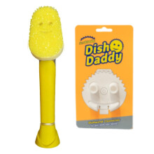 Scrub Daddy Dish Daddy Wand & Connector Head, Soap Dispensing Dish Brush, Texture Changing Washing Up Sponge With Liquid Handle, Handle Sponge with