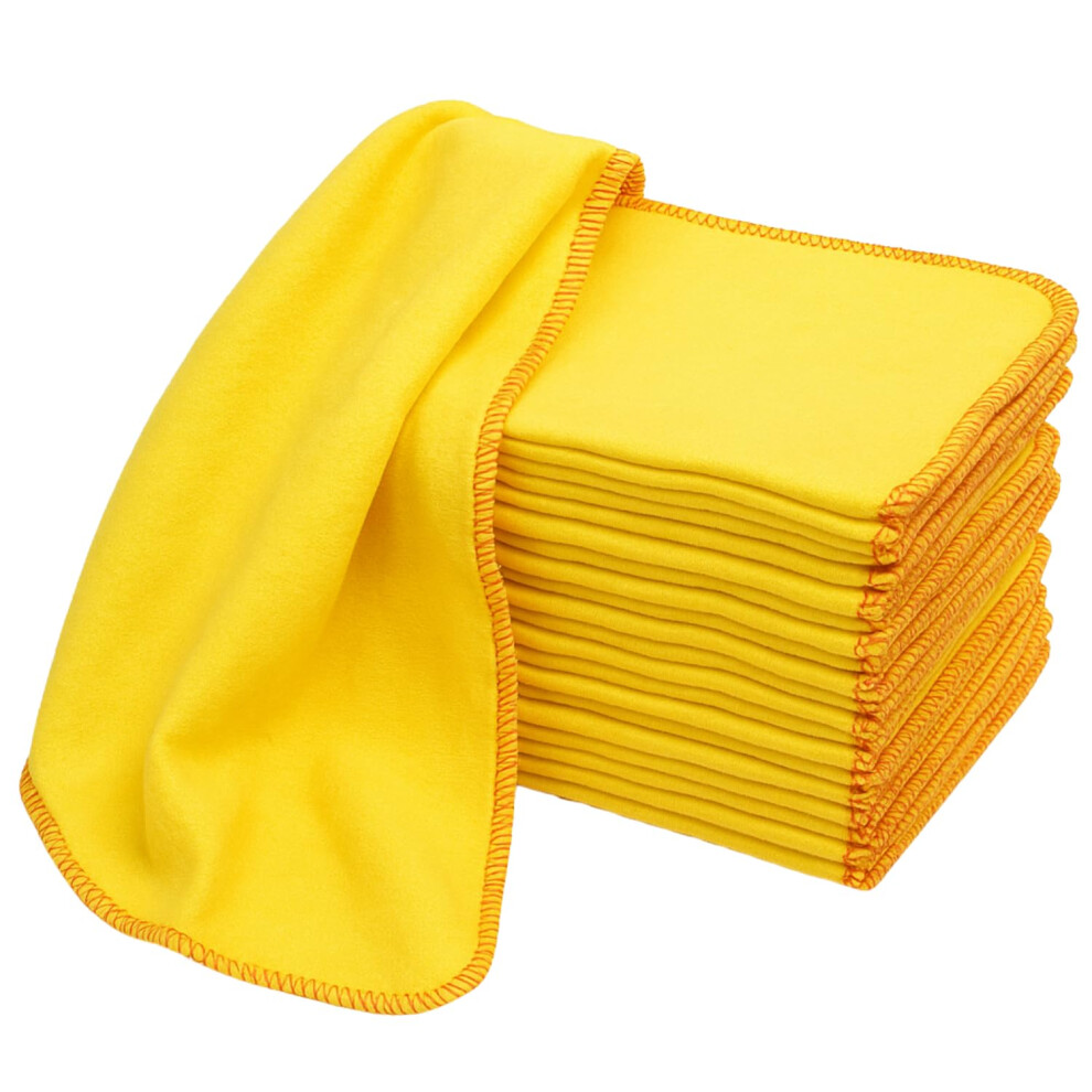Laam Linen Luxury Quality Large Strong Yellow Dusters Household Cleaning Polishing Dusting Cloth 100% Cotton Ideal Use For Cleaning Purpose (35X45cm