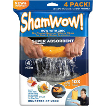 The Original Shamwow - Super Absorbent Multi-Purpose Cleaning Shammy Chamois Towel Cloth - Holds 10X its Weight in Liquid - Machine Washable - Will