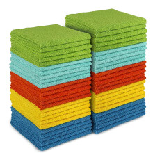 AIDEA Microfibre Cloth Pack of 50, Multifunctional Reusable Cleaning Cloths, Lint Free Streak Free Washable Cloth Duster for House, Kitchen, Car,