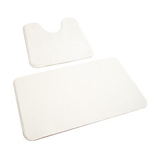 Rururug Bathroom Mat Sets 2 Piece Washable White Bath Mat Set Microfiber Quick Drying Non-slip Bath Rug for Toilet, Bathroom (50x80cm+50x40cm)