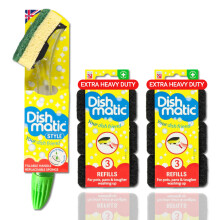 Washing Up Sponges Soap Dispensing Magic Handle, Super Scrubbing Kitchen Cleaner Flash Scourer Bathroom Scrub Sponge Scraper Refill (Bundle by