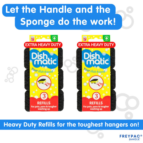 Washing Up Sponges Soap Dispensing Magic Handle, Super Scrubbing Kitchen Cleaner Flash Scourer Bathroom Scrub Sponge Scraper Refill (Bundle by 2