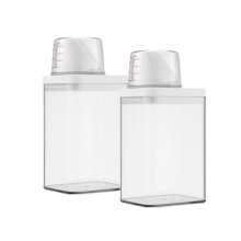 GYWHOOFT 1100ML Washing Powder Storage Box, 2 Pieces Container for Detergent Powder, Container with Measuring Cup Dispenser Detergent Washing Machine,