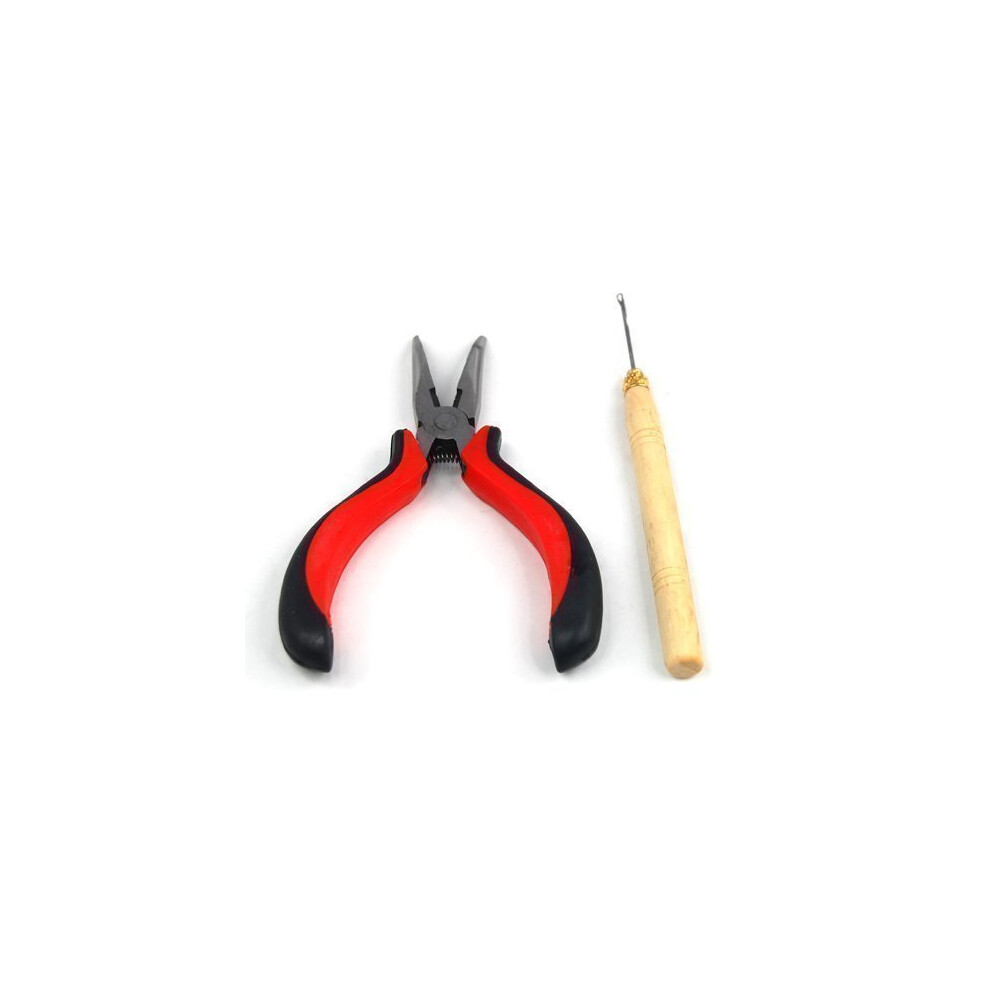 Accessotech Unisex Hair Extension Pliers & Pulling Hook Tool For Silicone Micro Rings Beads Loop