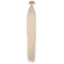 50 Strands Nail U Tip Remy Human Hair Extensions Platinum Blonde 60# Pre Bonded Natural Straight 0.5g/strand 22 inch
