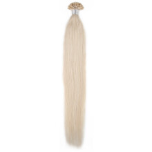 50 Strands Nail U Tip Remy Human Hair Extensions Platinum Blonde 60# Pre Bonded Natural Straight 0.5g/strand 24 inch