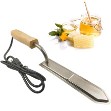 Stainless Steel Electric Uncapping Knife with Ergonomic Wood Handle for Fast Wax Removal in Beekeeping
