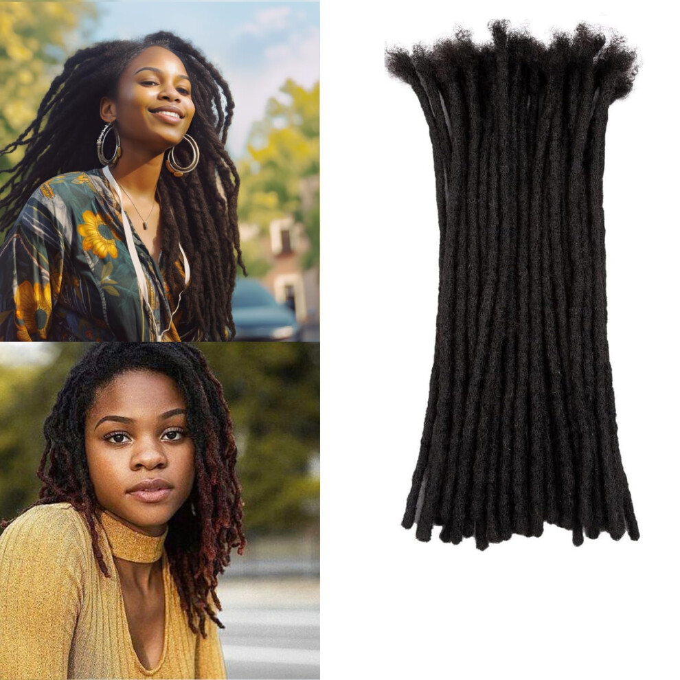 Falemei Unisex 0.6Cm Thickness Loc Extensions Human Hair 30 Strands Dreadlock Extensions Human Hair For Women Men Extensions Human Hair Can Be Dyed And