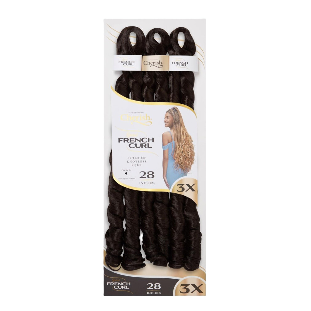 Cherish Unisex Light Synthetic Curly Bouncy Hair Extension Braid - 3 X Spiral French Curl 28 (Color 4)