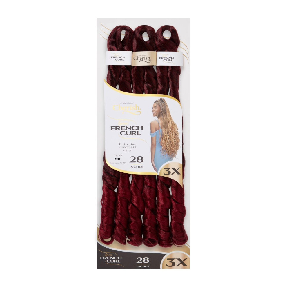 Cherish Unisex Light Synthetic Curly Bouncy Hair Extension Braid - 3 X Spiral French Curl 28 (Color T530)