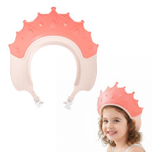 Baby Shower Cap for Kids Shower Cap Shield, Adjustable Hair Washing Aids for Kids, Cute Crown Shape Baby Hair Washing Shield for Eyes, Ears and Face,