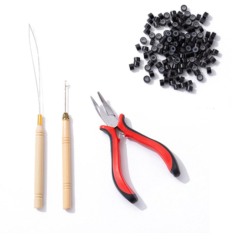 Swy Hair Unisex Hair Extensions Tools Kit With 200Pcs Silicone Nano Beads Links,Professional Tools Hair Extension Pliers And Loop Threader For Extending Hair Wearing