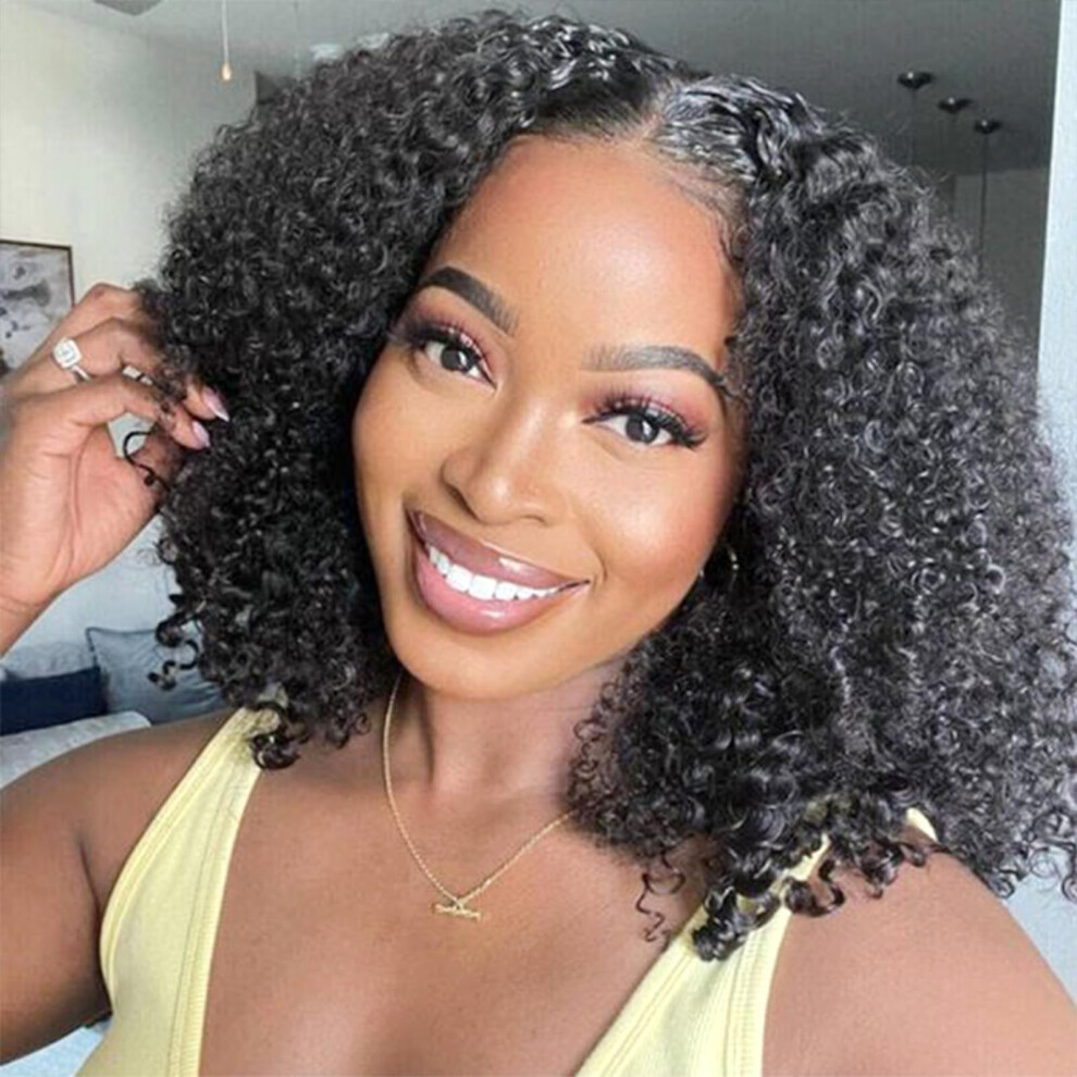 Daimer Unisex Mongolian Afro Kinky Curly Bundles 100% Human Hair 10 10 10 Inch 4B 4C Afro Kinky Human Hair Bundles Unprocessed Virgin Hair Curly Weave Hair Bundles