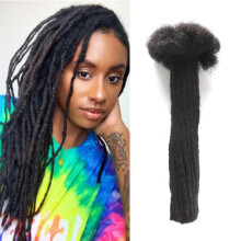 Ainimiu 6-18 Inch Dreadlock Extensions Human Hair 0.6cm Thin Loc Extensions Real Human Hair for Men/Women/Kids 50 Strands Full Handmade Permanent
