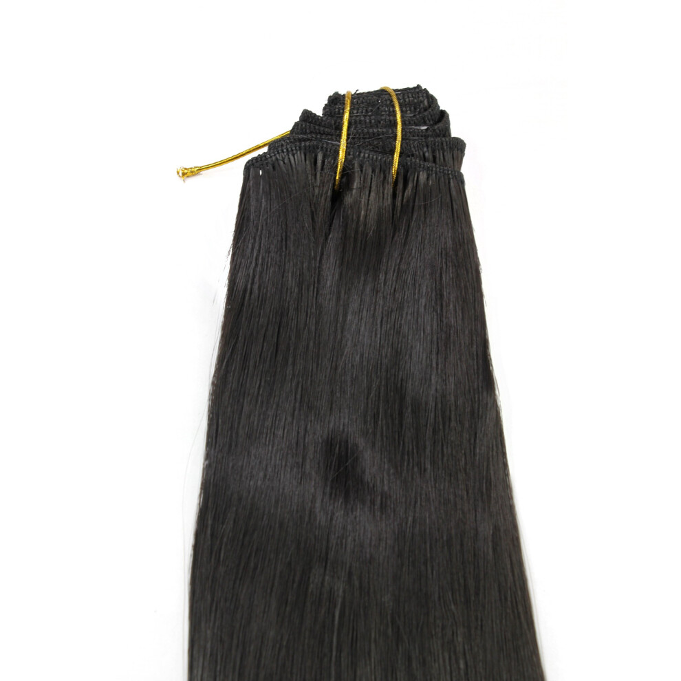 Wig Me Up Unisex Brown - Ex03-Ggo-4 Clip-In Hair Extensions 8 Pcs Complete Set, Full Head, Different Width, Length 16Inch Inch, Colour Dark 4
