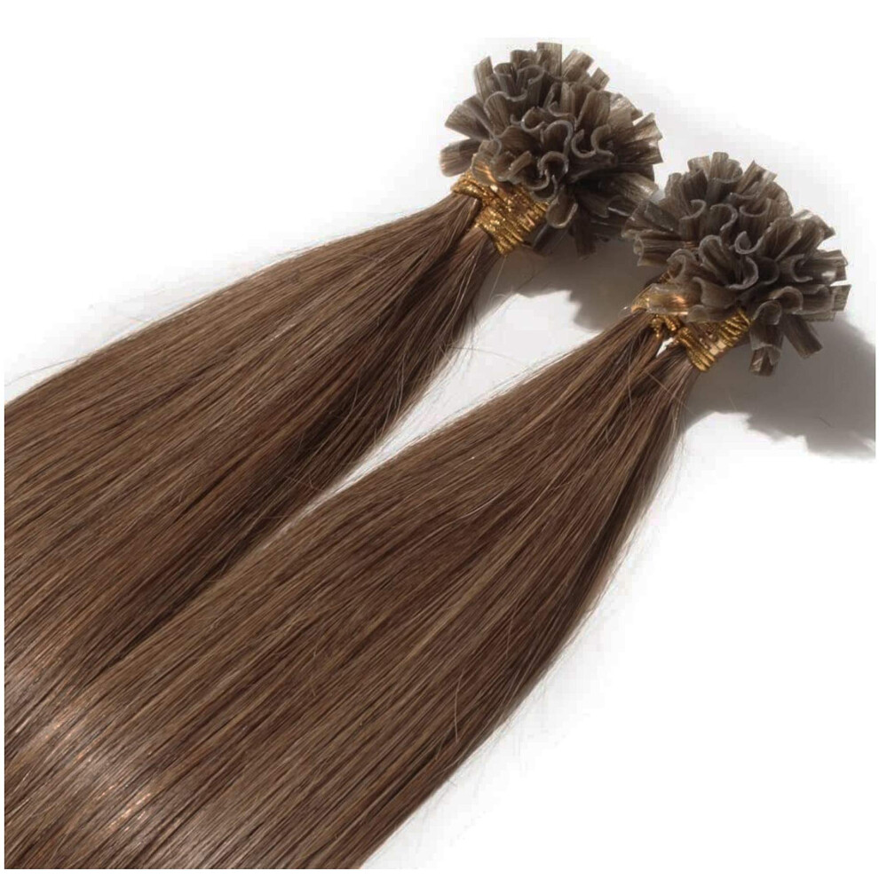 Rapunzels Unisex Brown 18" Pre Bonded 1 Gram U/Nail Tip Remy Human Hair Extensions - Choose Your Colour (6 Chestnut )