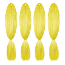 American Dream Brilliant Jumbo Kanekelon Braid for Hair Weaves, Dreads and Avant Garde Creative Styling, Yellow, Pack of 4