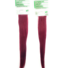 American Dream Human Hair Clip In Extension 18" Long Color 530 - Deep Maroon/Red - 2 Pack Offer