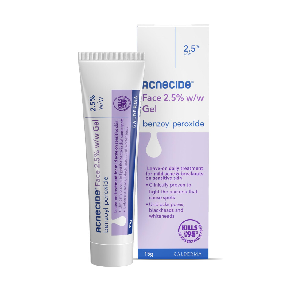 Acnecide Face Gel Spot Treatment Benzoyl Peroxide 2.5% 15G Blemish Gel For Acne Prone Skin