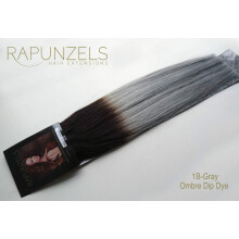 Remy DIY Clip In Weave Weft Natural Black to Silver Grey Ombre Hair Extensions (6ft 110 Grams)