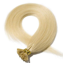 Rapunzels Pre Bonded Stick Tip/I Tip Real Remy Human Hair Extensions Micro Ring 0.5gram 20" (613 Light Bleach Blonde, 200 Bonds)