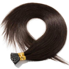 Rapunzels Pre Bonded Stick Tip/I Tip Real Remy Human Hair Extensions Micro Ring 1gram 18" (2 Darkest Brown, 200 Bonds)
