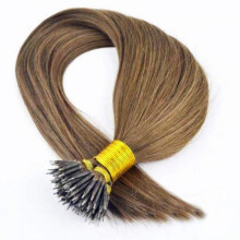 Rapunzels Nano Tip Remy Hair Extensions Use with Nano Rings 1gram 16" (8 Light Golden Brown, 100 Bond)