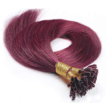 Rapunzels Remy Pre Bonded Nail Tip/U Tips Hair Extensions 0.5g, 20" (Burgundy 99J, 100 Bonds)