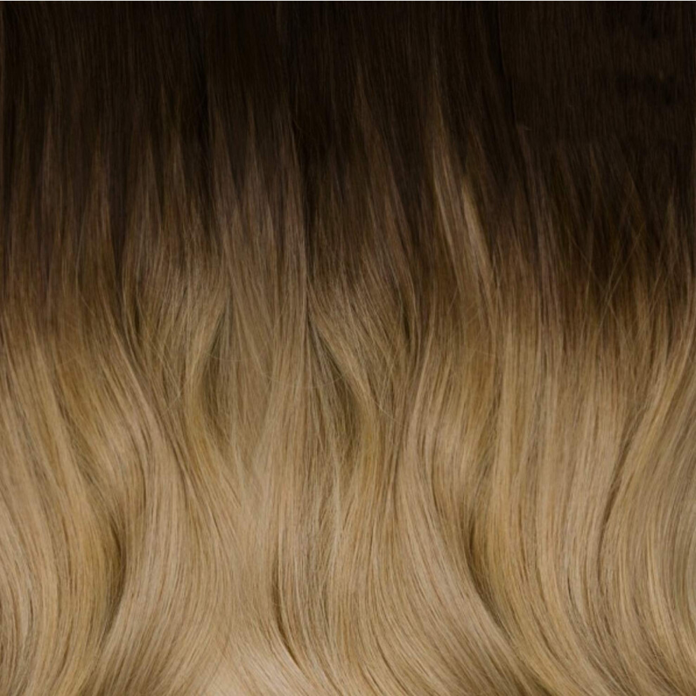 Rapunzels Unisex Dip Dye Remy Hair Extensions Weft Ombre Balayage 20 Inches (2 Lightening To 18, 9Ft 180 Grams)