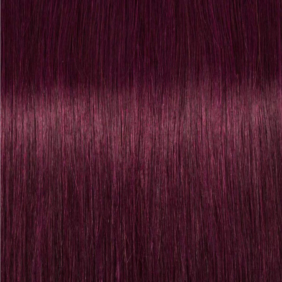 Rapunzels Unisex Red Diy Weave/Weft 100% Human Remy Hair Extensions, Burgundy 99J, 16" (41Cm), 65G Half Head