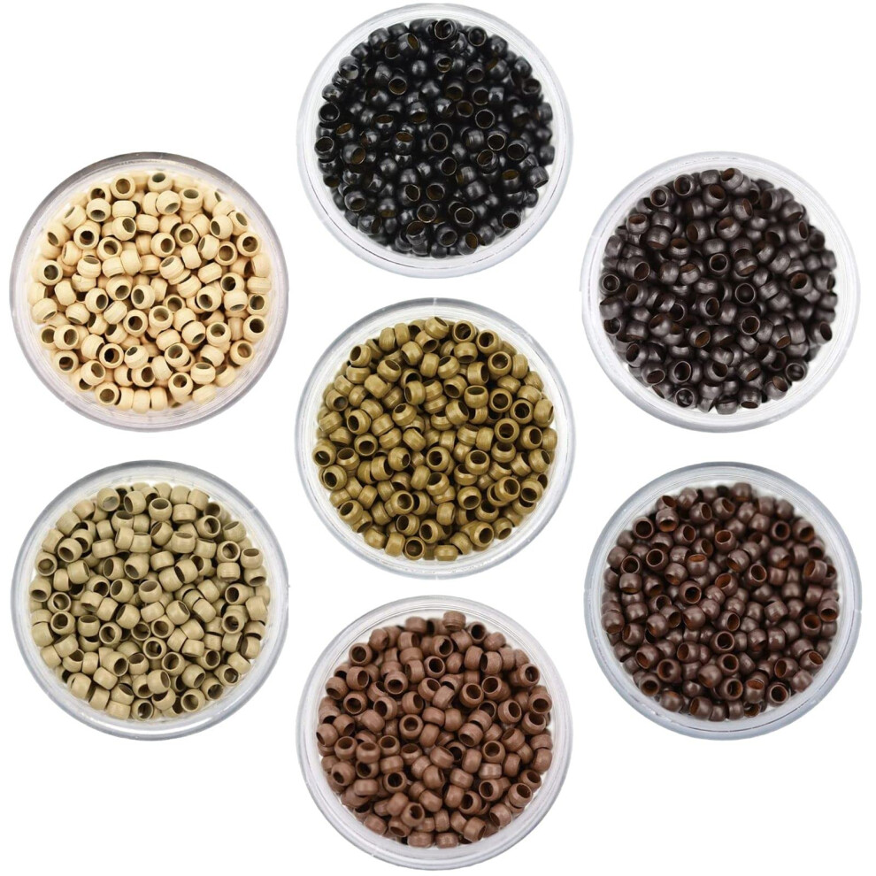 Unisex Brown Copper Nano Rings Nano Beads 2.5Mm For Nano Tip Hair Extensions Micro Links Not Silicone Lined (200, Tan #8)