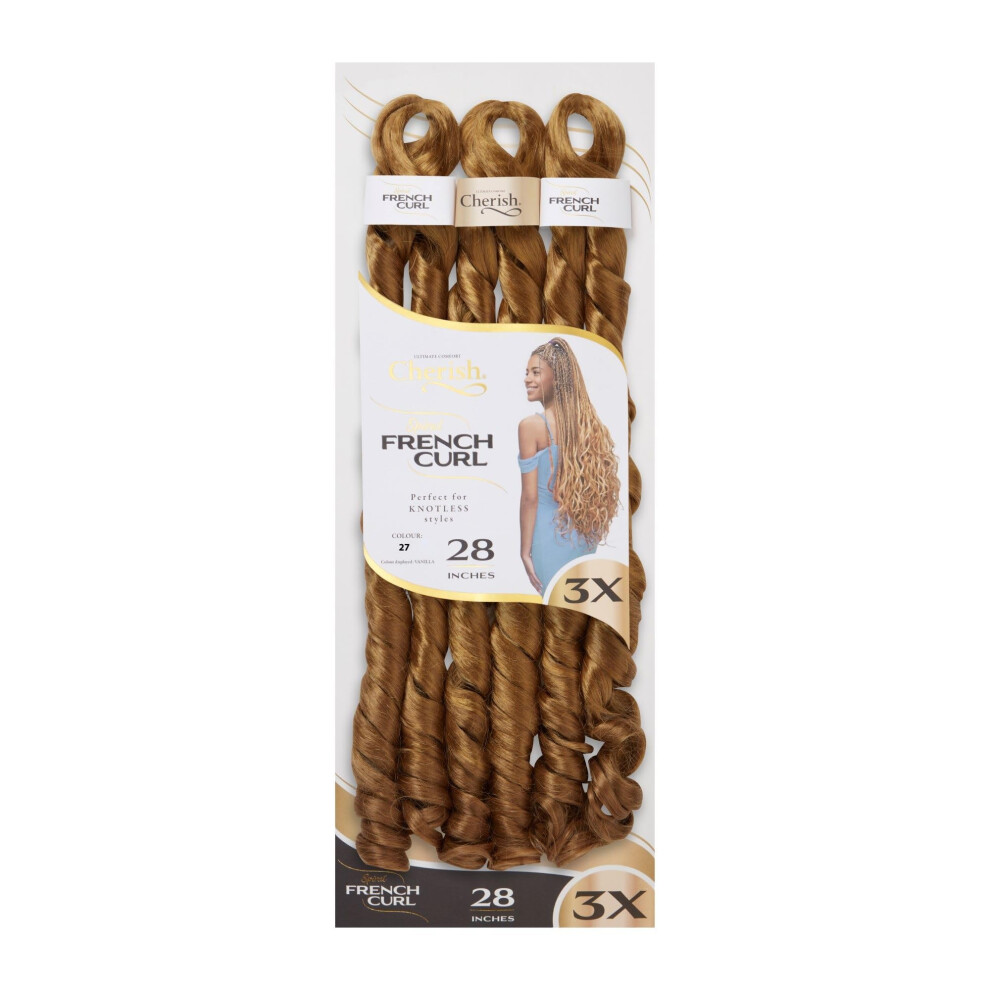 Cherish Unisex Light Synthetic Curly Bouncy Hair Extension Braid - 3 X Spiral French Curl 28 (Color 27)