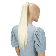 CAISHA 24" Hairpiece Ponytail Extension Self-adhesive Closure Straight Platinum Blonde HCK9