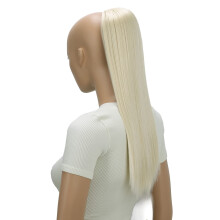 CAISHA 22" Hairpiece Ponytail Extension Heat-Resistant Synthetic Fiber Straigth Platinum Blonde PH514
