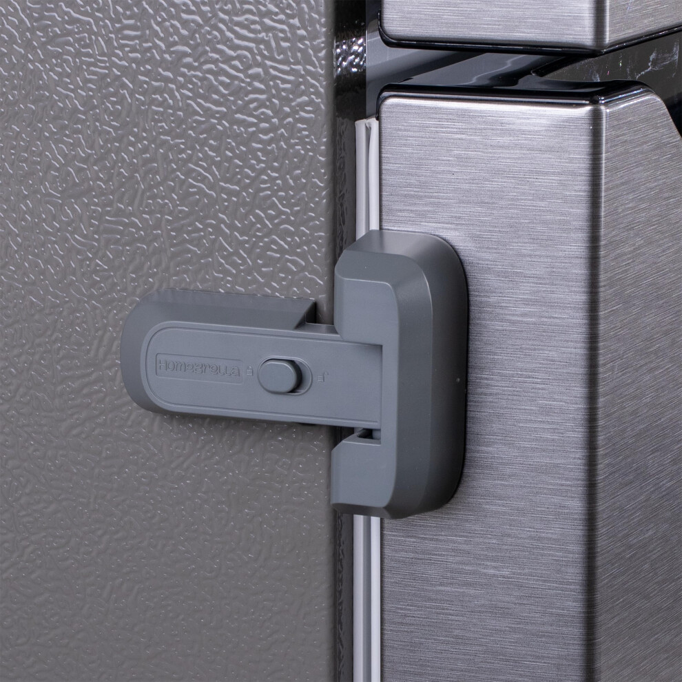 2-Pack Child Proof Fridge Lock With Adhesive - No Tools Required - Refrigerator Lock For Kids - Freezer Latch To Keep Door Closed - For Toddlers, Homebrella