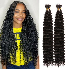 200G 30 Inch Boho Hair for Braiding Long Deep Wave Bulk Braiding Hair for Boho Braids No Weft Curly Bundles Wet and Wavy Braiding Hair Extensions