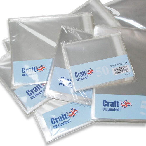 Craft UK 8x8 Poly Bags-50 pack, Card