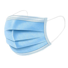 Komonee 250 x Disposable Blue Face Masks 3 Ply Triple Layer Dustproof Mouth Cover Breathable Elastic Ear Loops Men Women