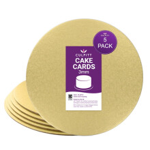 Culpitt 8" Double Thickness Cake Card, Pale Gold Boards, Cut Edge, 3mm Thick, 5