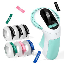 Goknu Embossing Label Maker, E975 Embossed Label Maker, Embosser Label Makers with 6 Label Tapes 3/8"(9mm),3D Label Printer Machine Handheld,Old Styl