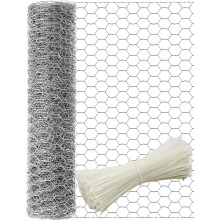 TOYPOPOR Chicken Wire 16in x 66ft(40cm x 20m), Outdoor Anti-Rust Hexagonal Galvanized Chicken Wire Mesh Fencing to Protect Gardening Plants Vegetable