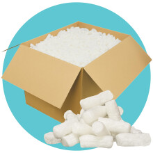 Triplast White ECO Packing Peanuts (5 Cubic Ft) - Corn Starch Based, Compostable, Biodegradable & Water-Soluble - Use as Loose Fill, Void Fill, Packi