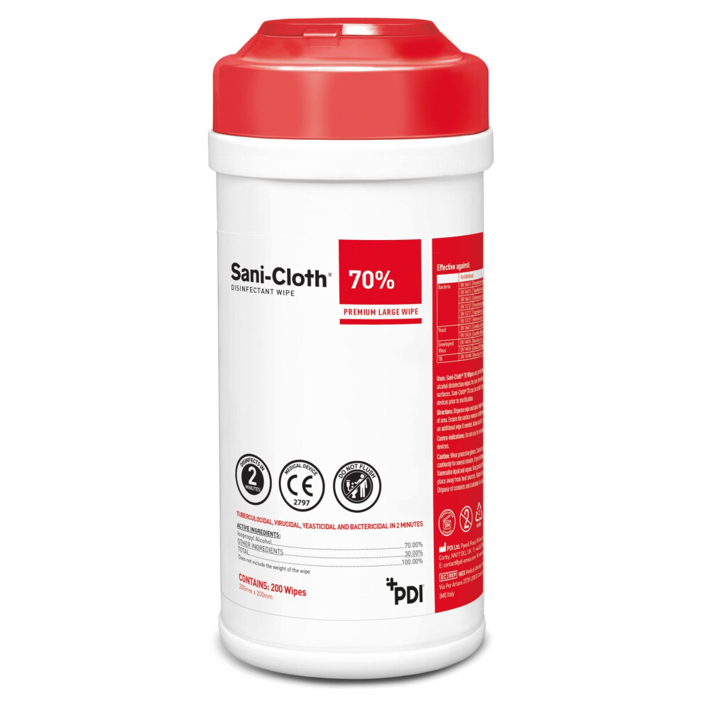 Pdi Sani-Cloth 70 Alcohol Wipes - 6 Packs (200 Wipes/Pack)