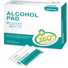 Winner Medical Alcohol Wipes 15cm*20cm, 50Pcs, 75% Ethanol Hand & Skin Disinfecting Wipes, Individually Wrapped Sterile Alcohol Swabs, 4 Layers of St